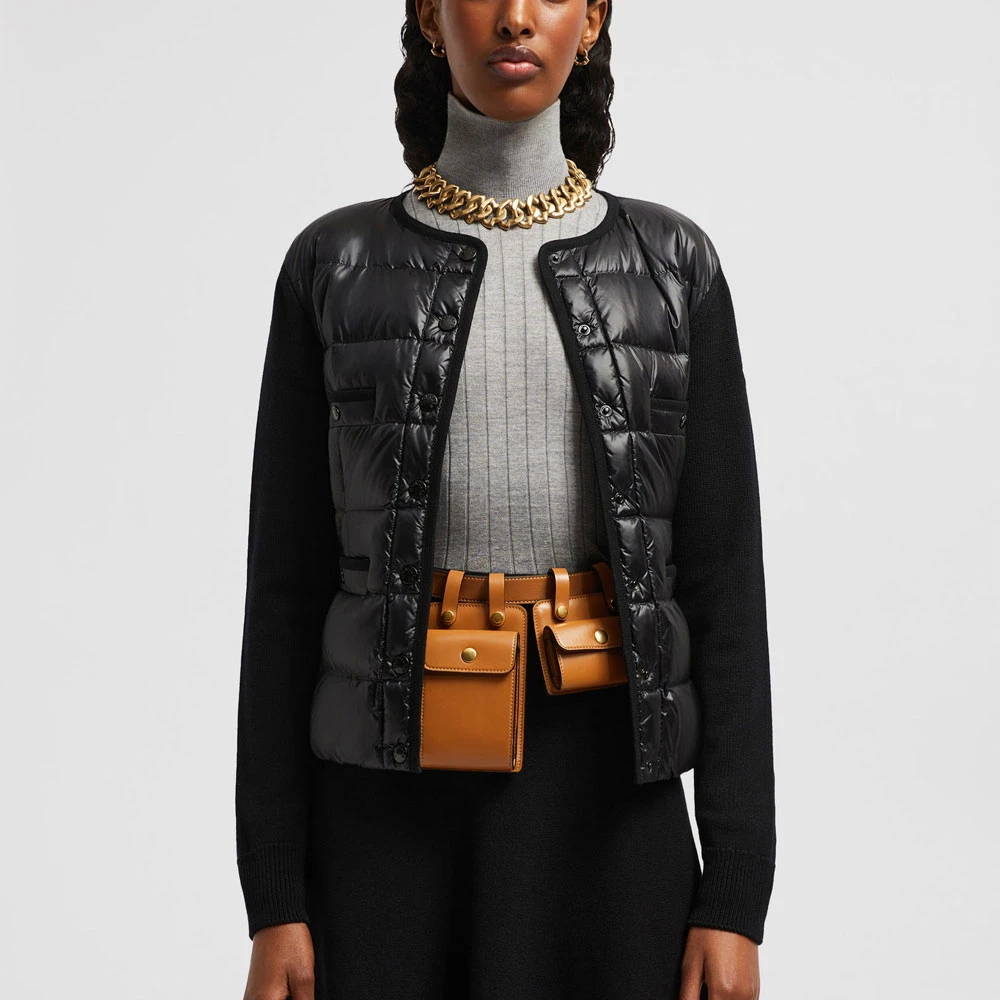 Moncler Gewatteerde wollen vest Elegant Klassiek Black Dames