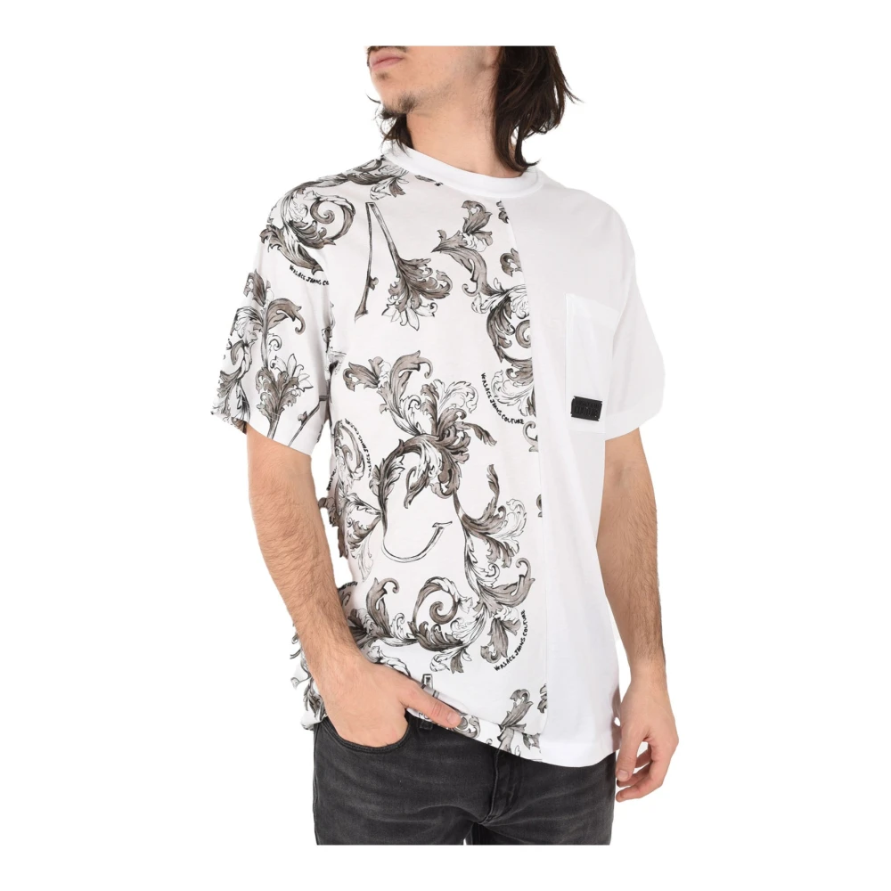Versace Jeans Couture Bloemenprint Katoenen T-shirt White Heren