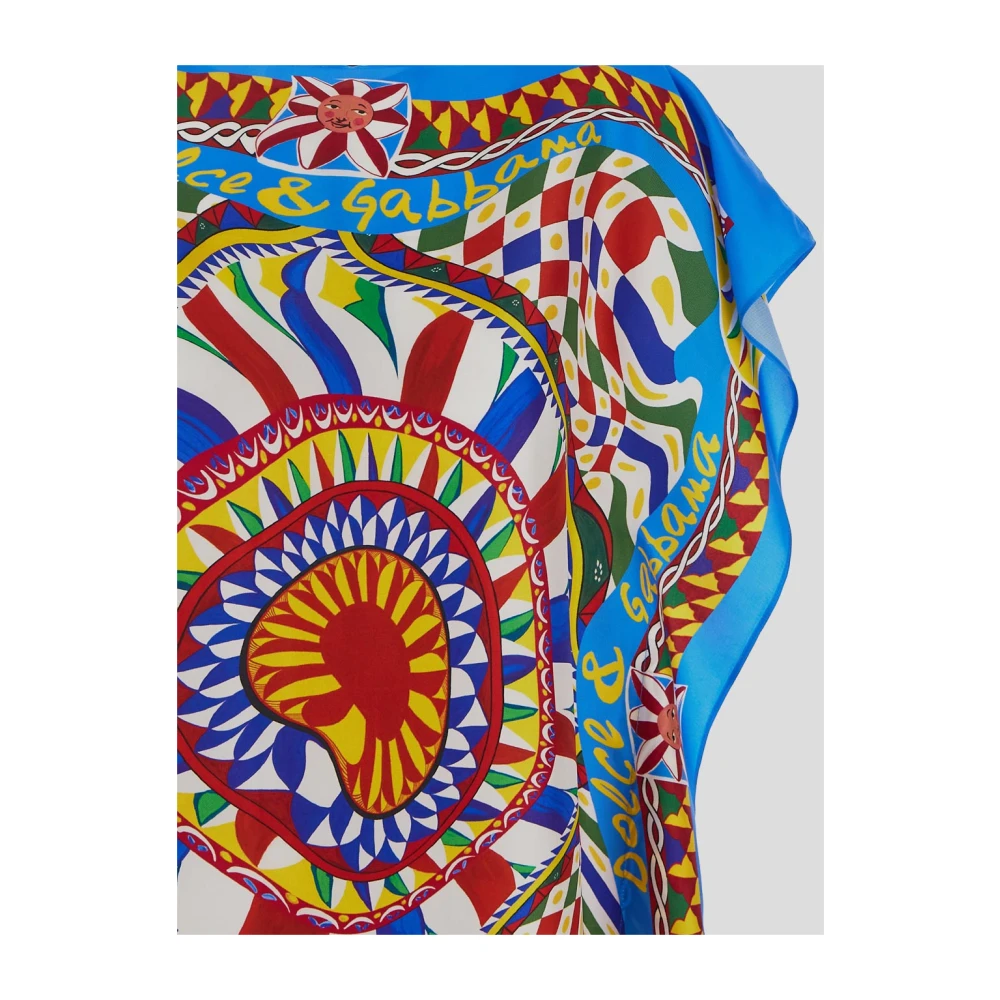 Dolce & Gabbana Carretto-Print Zijden Blouse Multicolor Dames