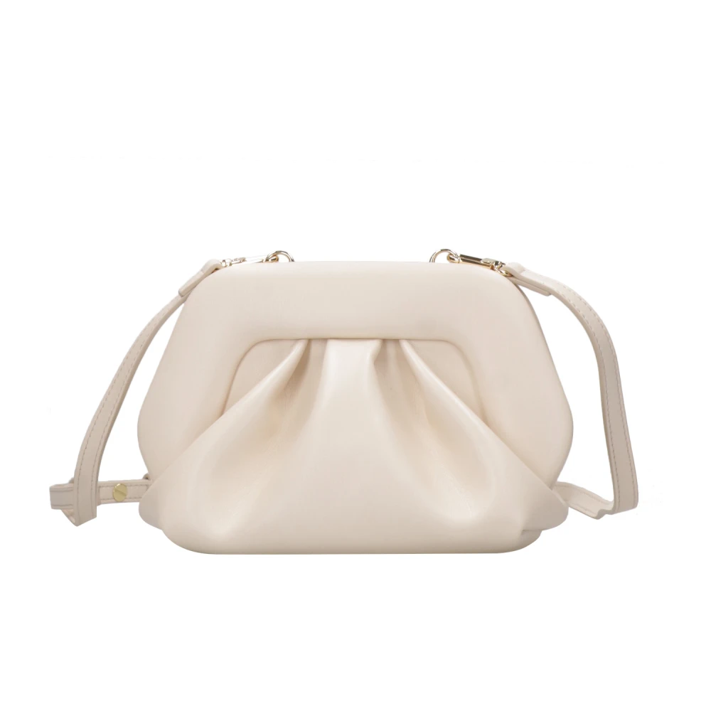 THEMOIRè Vegan Stof Clutch Tas Schelp White Dames