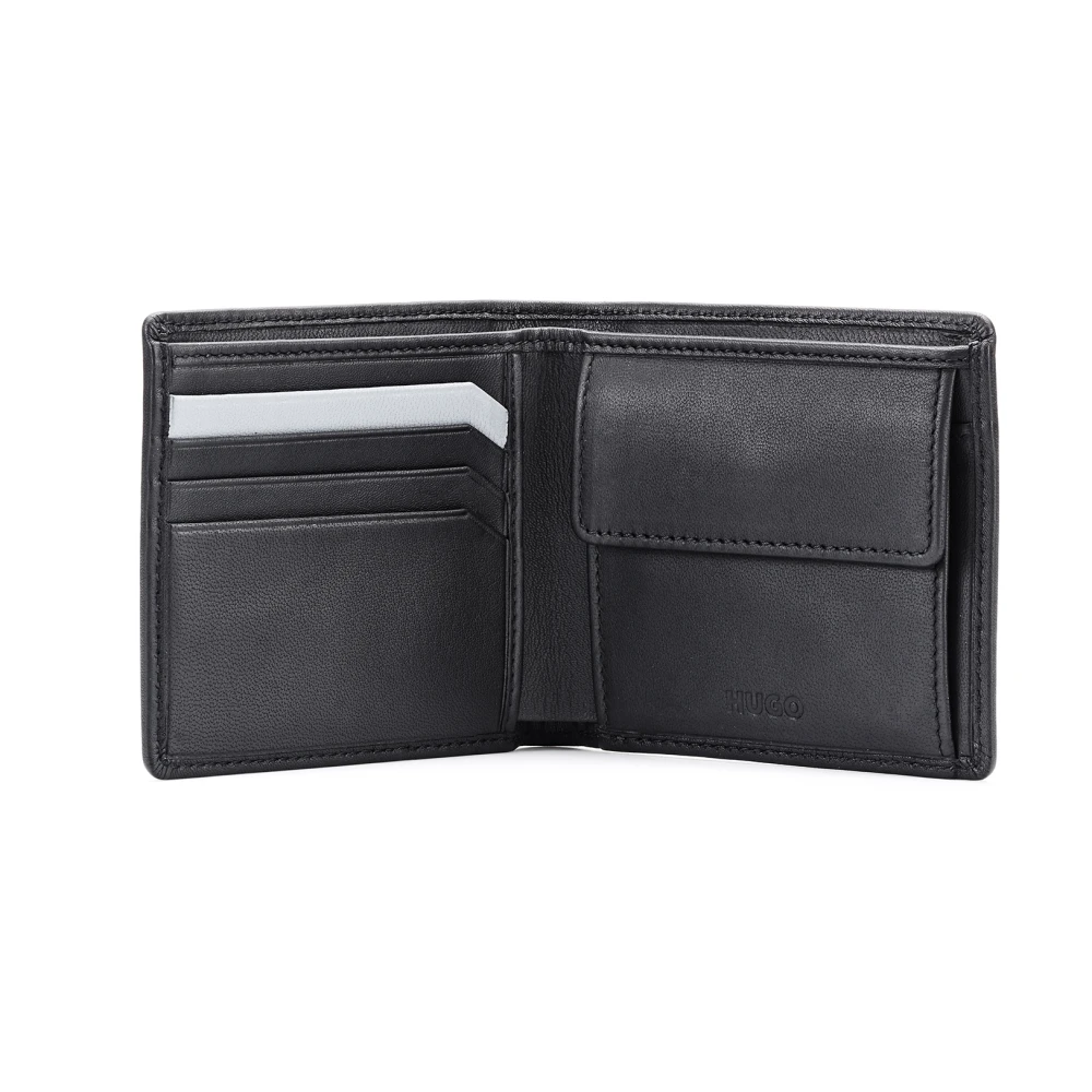 Hugo Boss Subway_4 cc coin Heren Leren Portemonnee Zwart Black Heren