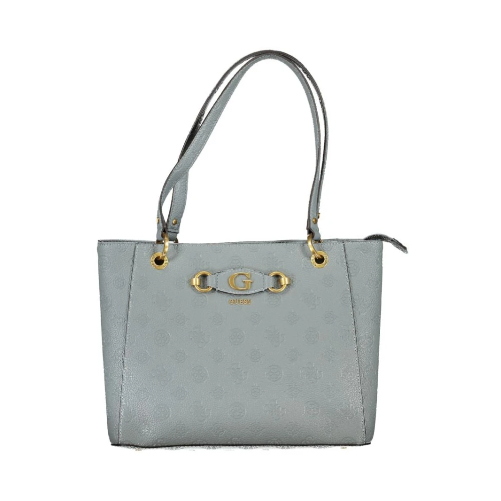 Guess Blauwe polyethyleen schoudertas met meerdere compartimenten Blue Dames