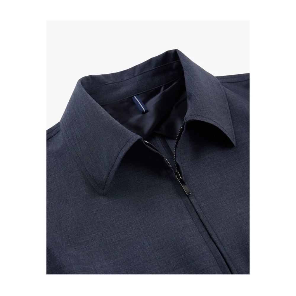 Incotex Stretch wollen bomberjack Blue Heren