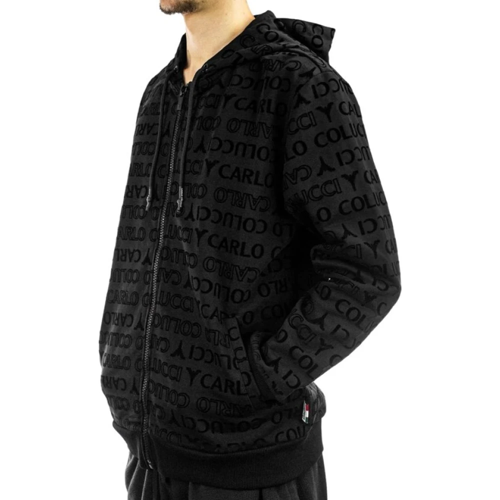 carlo colucci Zwart Heren Hooded Vest Black Heren