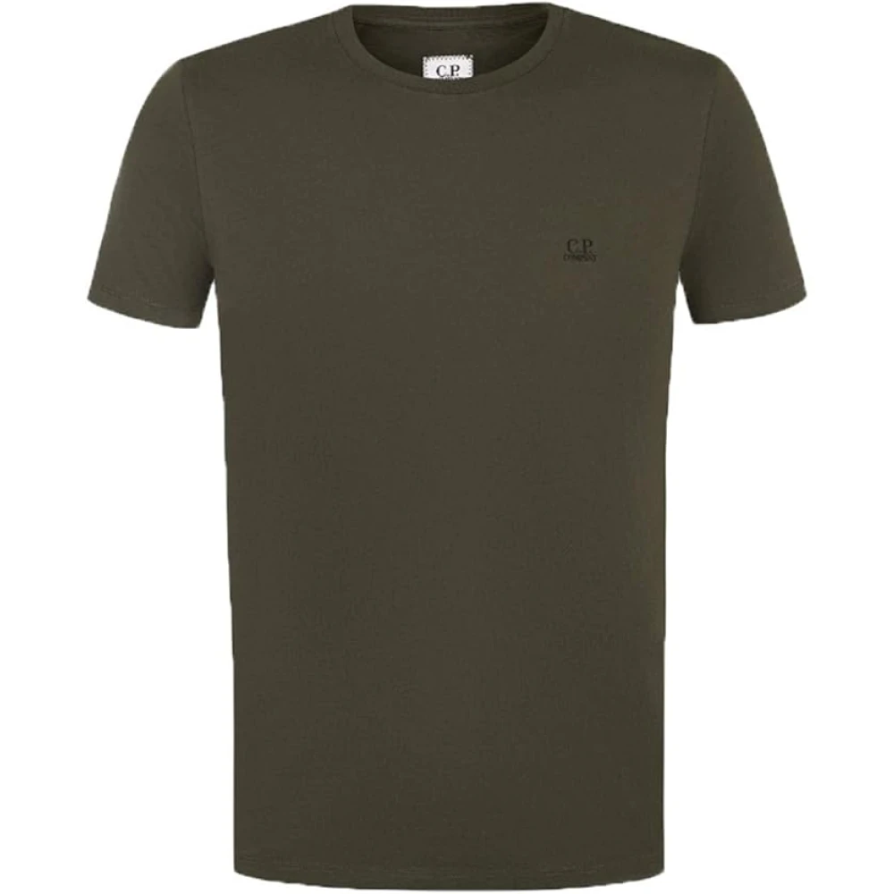 C.P. Company Zwart Koffie Goggle Hood Jersey Tee Green Heren