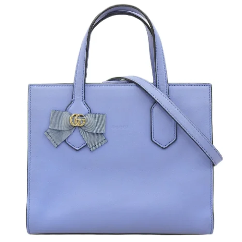Gucci Vintage Pre-owned Leather handbags Blue Dames