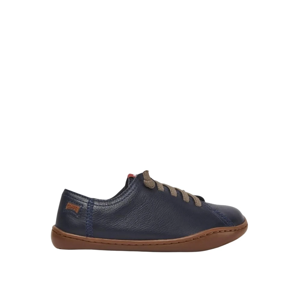 Camper Unisex Kids Blue Kids Sneakers, 33 Eu, Leather Laceup Sneaker