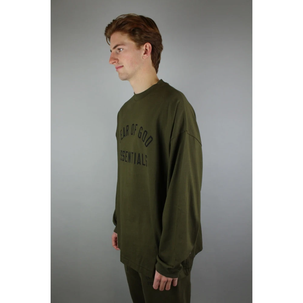 Fear Of God Olijf Langemouw Jersey Tee Green Heren