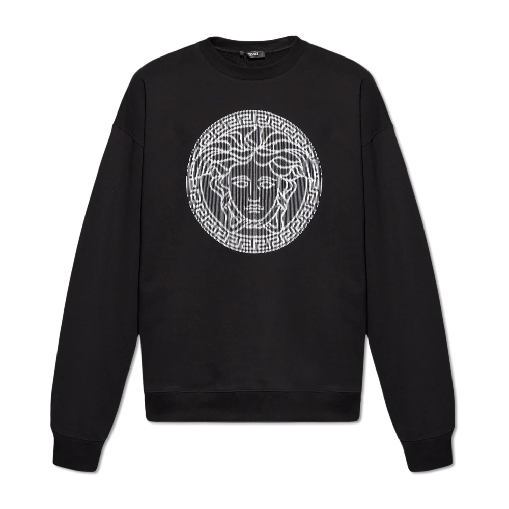 Versace Geborduurde hoodie Black Heren