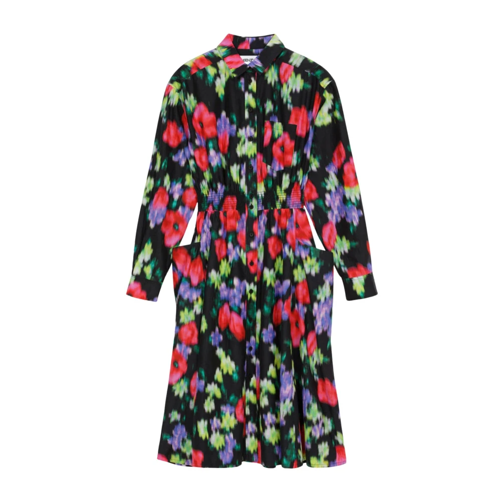 Kenzo Blurred Flowers Overhemdjurk Multicolor Dames