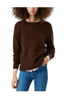 Klassisk Crew Neck Ullblandningströja