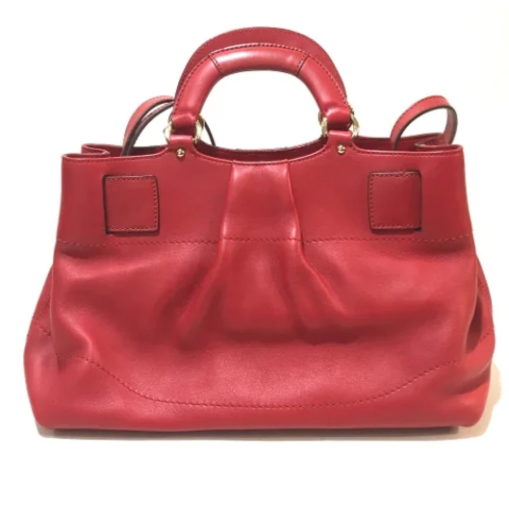 Salvatore Ferragamo Pre-owned Leather handbags Red Dames