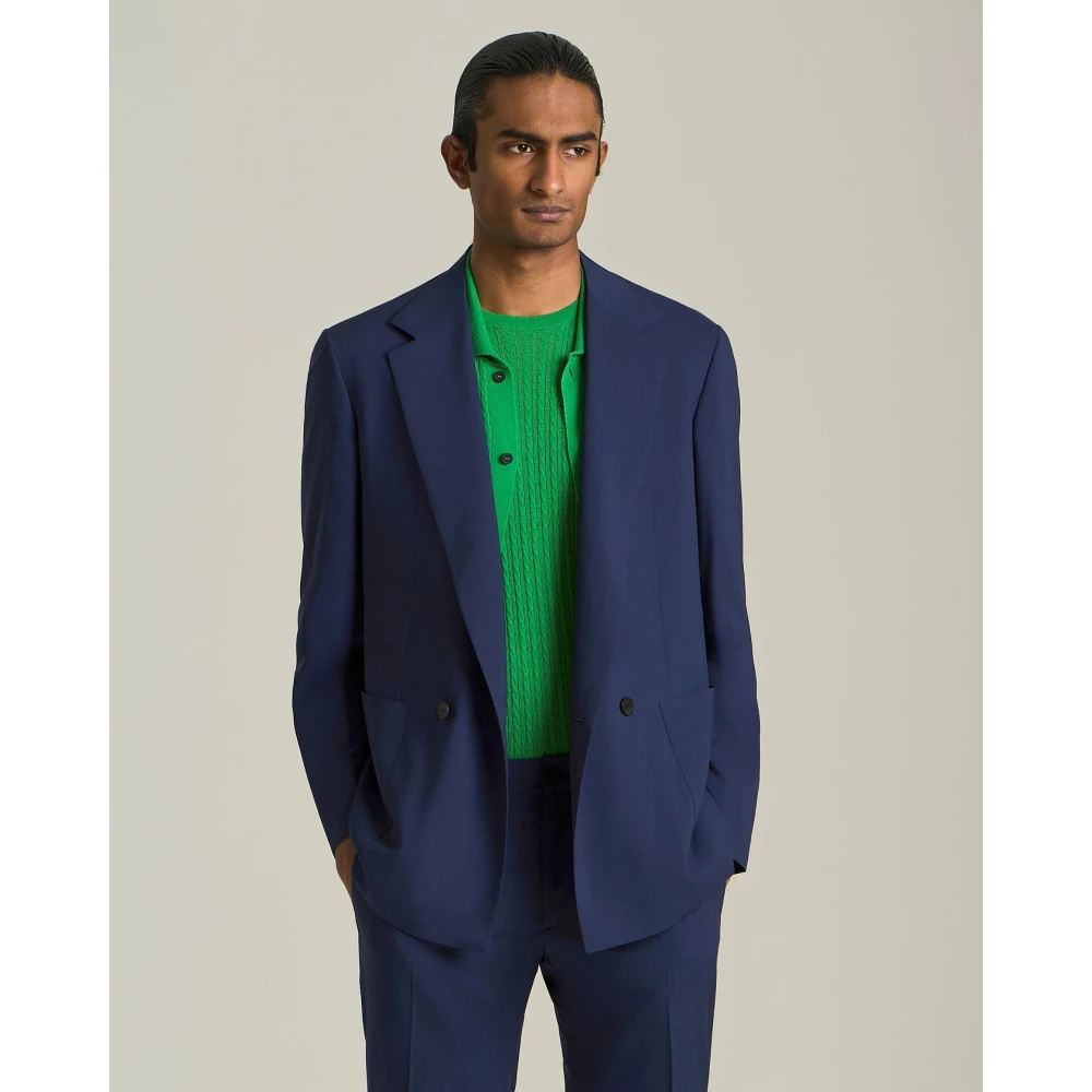 Kiton Moderne wollen pak met stedelijke esthetiek Blue Heren