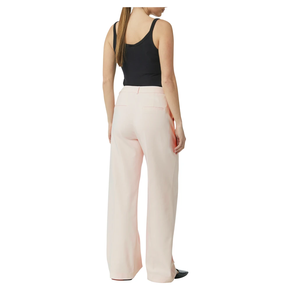comma Elegante Wijde Pijp Broek Pink Dames