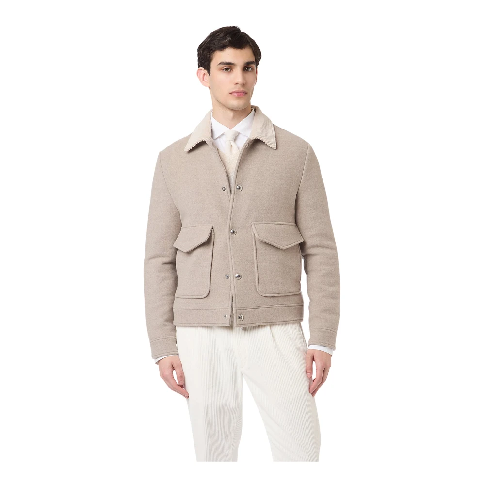Eleventy Men's Gray Velvet Collar Wool Jacket - Cardigans - Xl - Knitwear