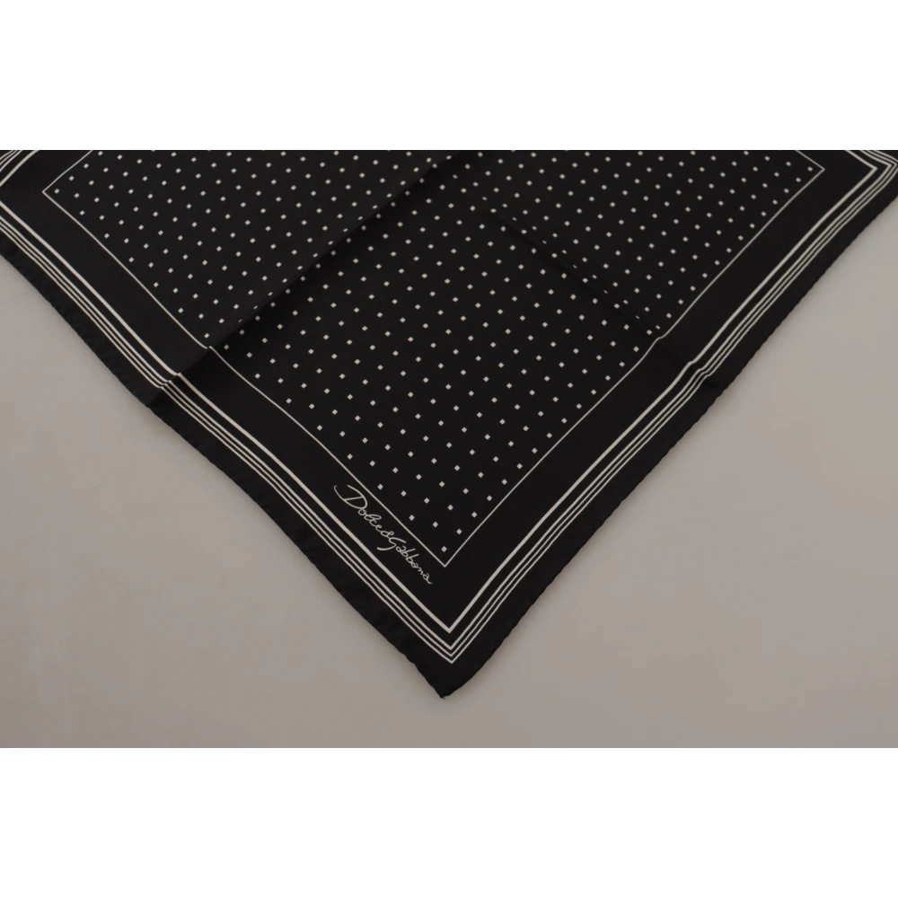 Dolce & Gabbana Luxe Zijden Polka Dot Sjaal Black Heren