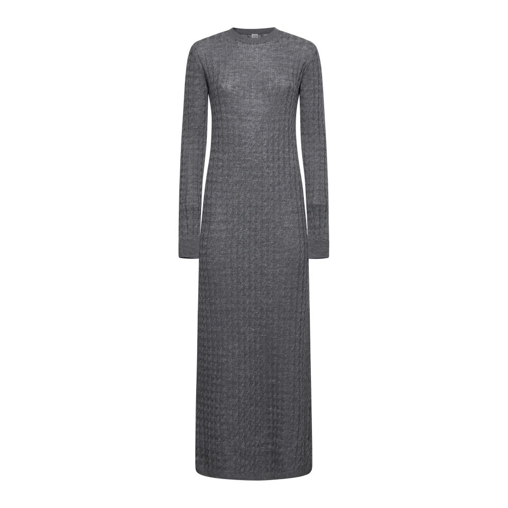 TotêMe Merino Wol Grijs Jurk Gray Dames