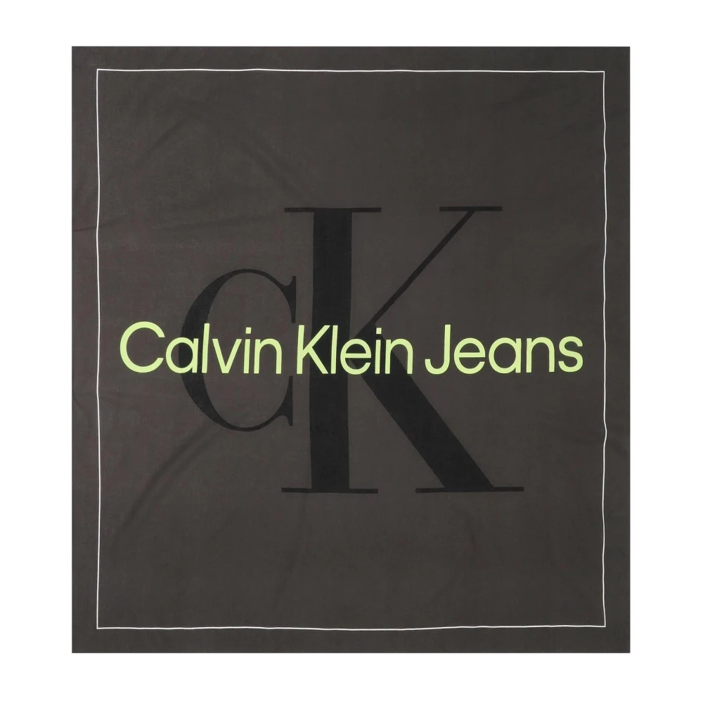 Calvin Klein Zwart Bedrukte Sjaal voor Vrouwen Multicolor Dames
