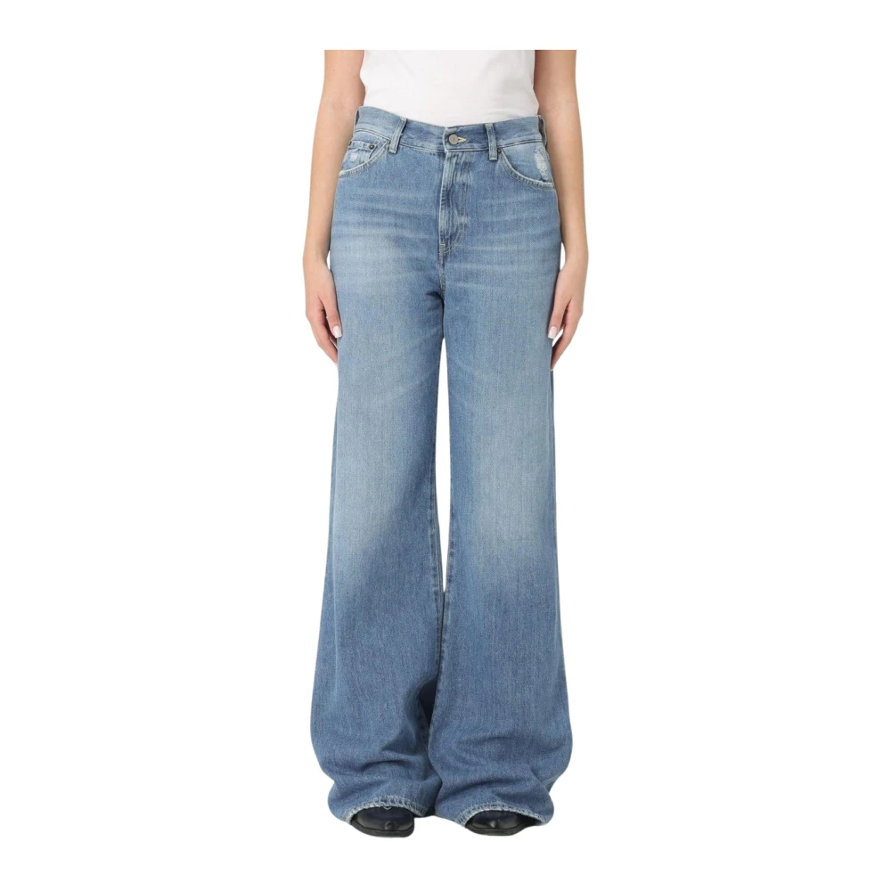 Dondup Women's Blue Wide Leg Jeans For