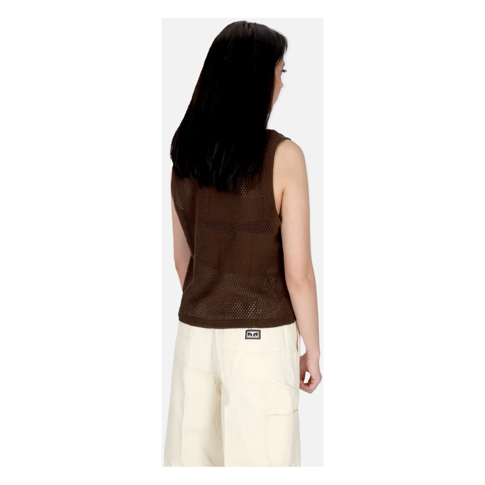 Obey Mesh Tank Top in Java Brown Dames