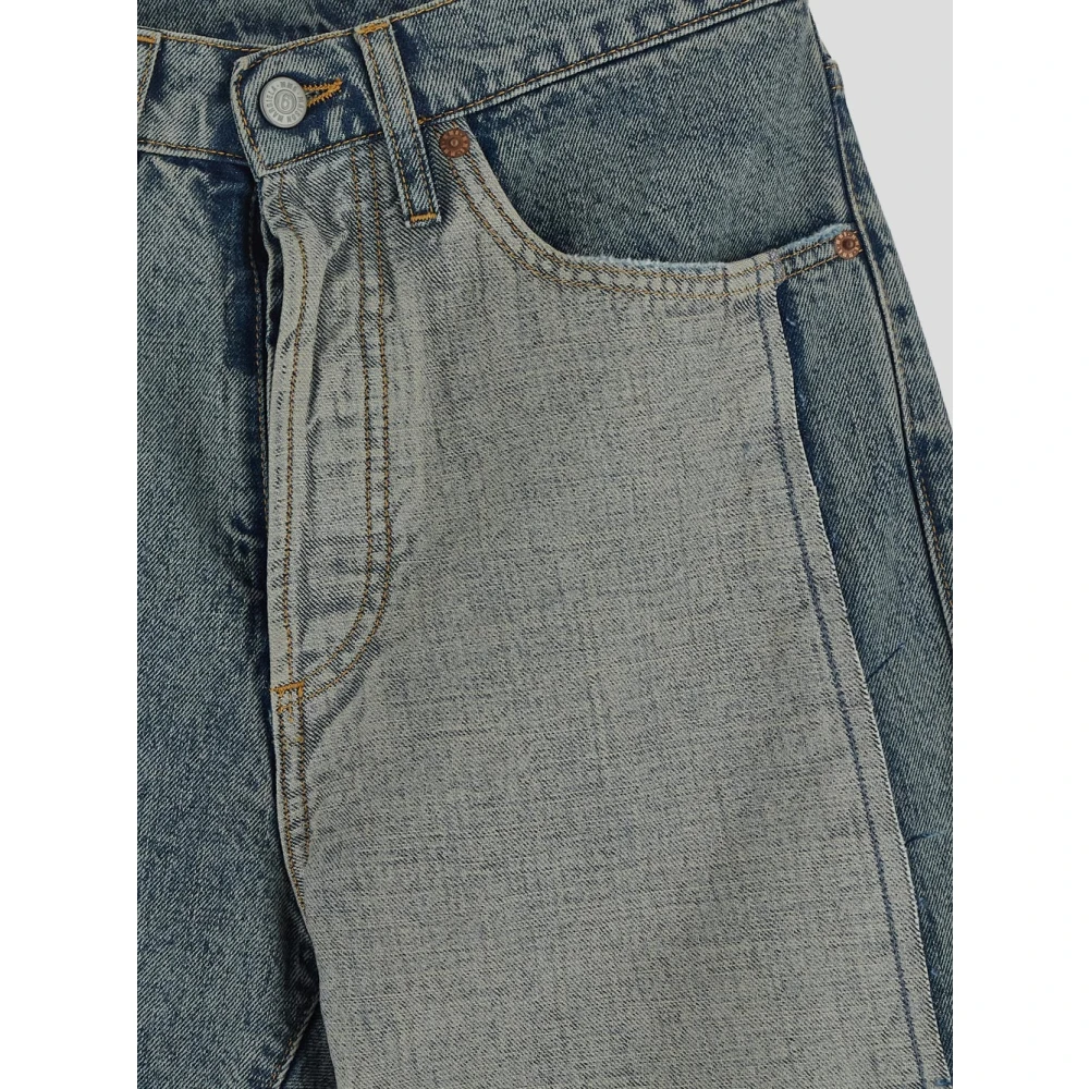 MM6 Maison Margiela Wijde Pijp Katoenen Jeans Gray Heren