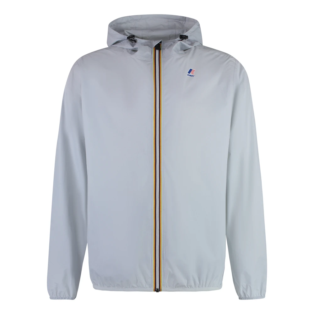 K-Way Men's Gray Le Vrai 3.0 Claude Hooded Nylon Jacket