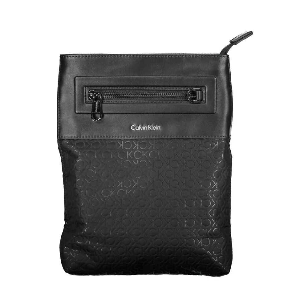 Calvin Klein Uomo Nero Elegante Borsa A Tracolla Nera Con Design - Immagine 5