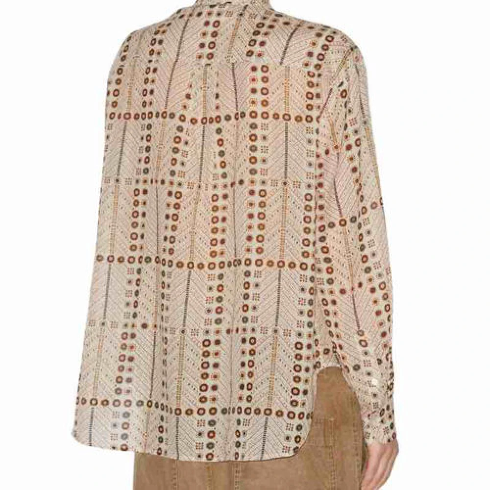 Isabel Marant Étoile Mexika Bedrukte Voile Blouse Beige Dames