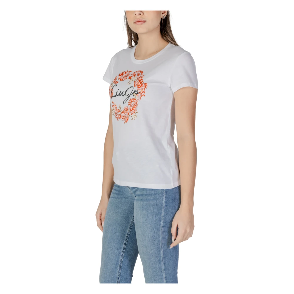 Liu Jo Katoenen T-shirt korte mouwen lente zomer White Dames
