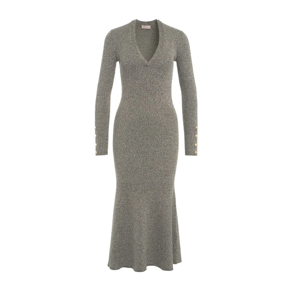 Liu Jo Glitter Finish Gebreide Jurk Flared Cut Gray Dames