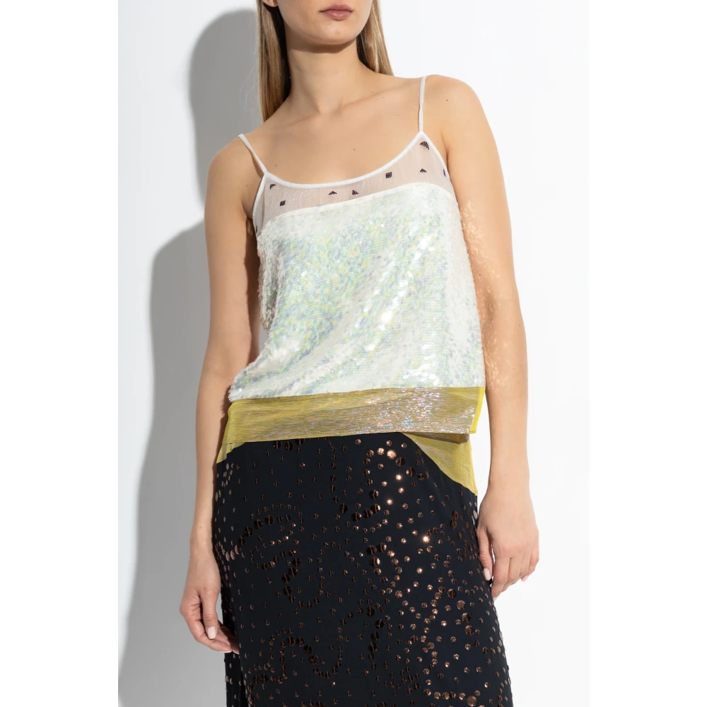 TORY BURCH Paillettentop Beige Dames