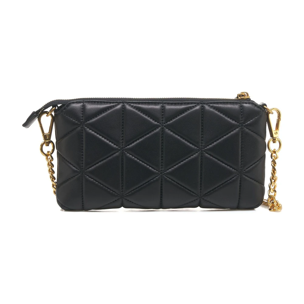 La Carrie Zwarte leren clutch Lea Black Dames