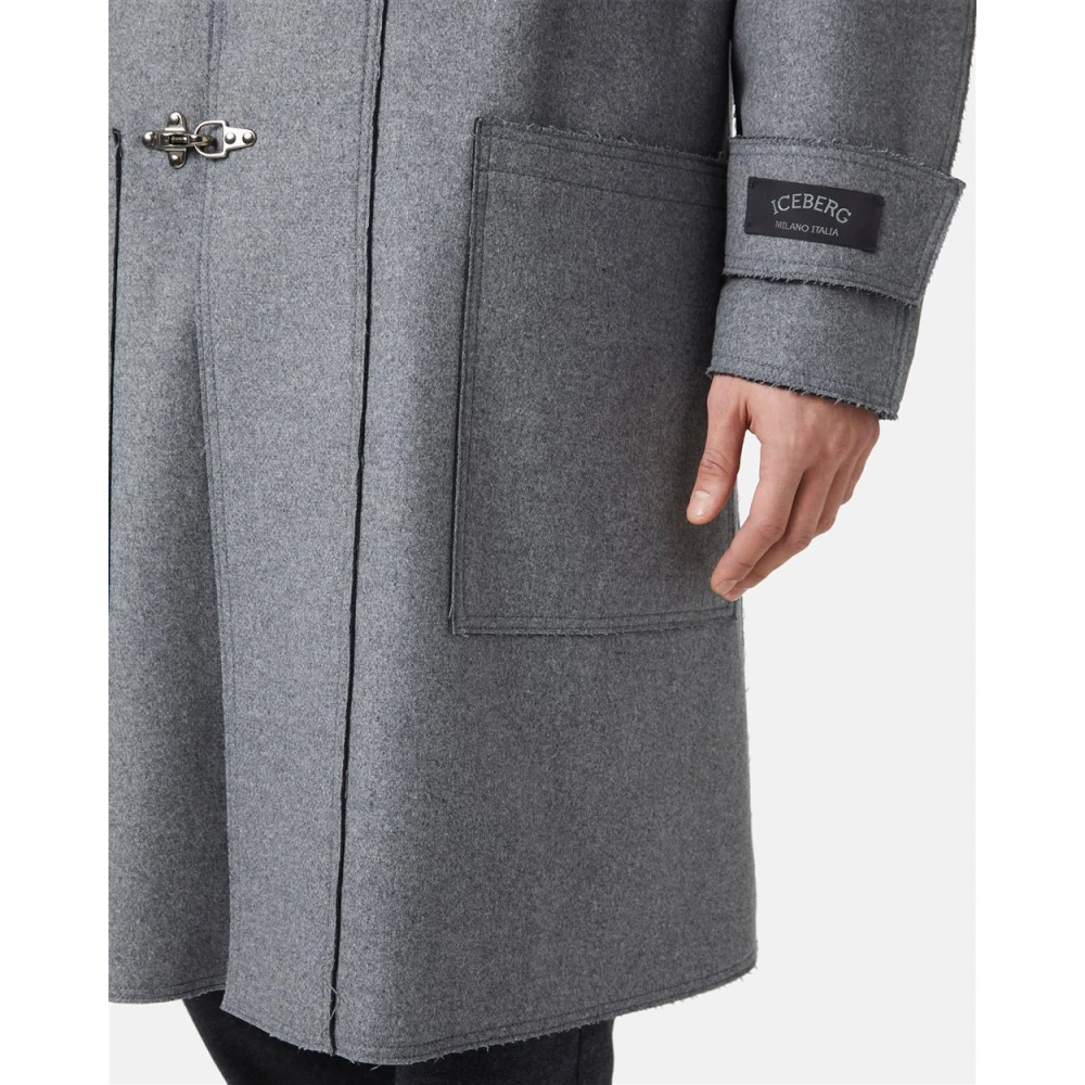 Iceberg Dufflejas van dubbele stof Gray Heren
