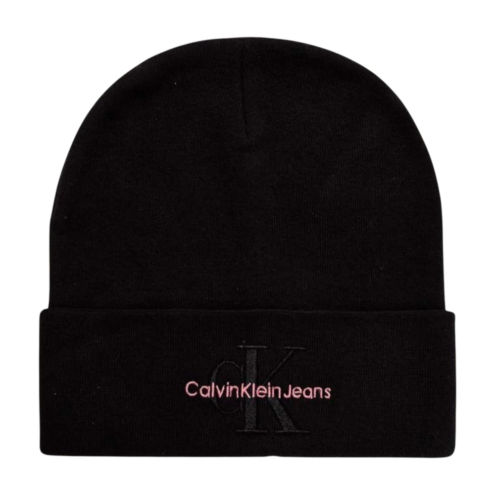 Calvin Klein Jeans Svart Logobroderad Bomullsmössa Black, Dam