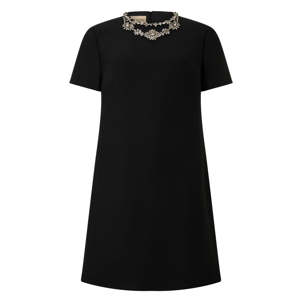 Valentino Garavani Short Dress In Crepe - Female - Short Dresses - Black - S - Dresses