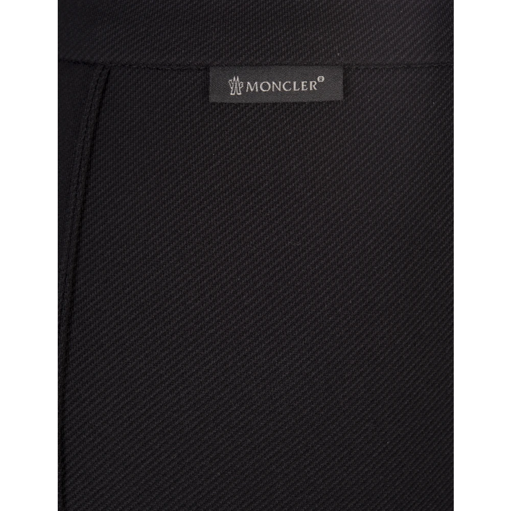 Moncler Zwarte Slim Fit Hoge Taille Broek Black Dames