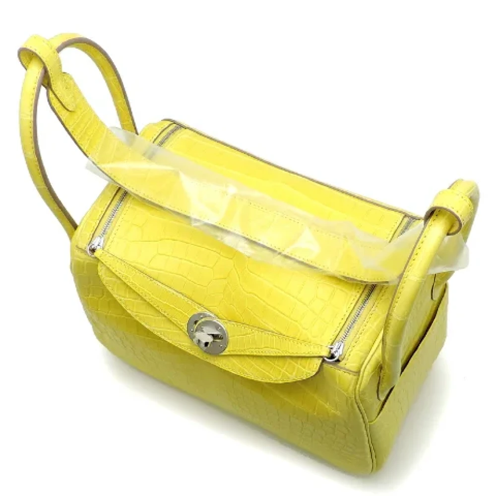 Hermès Vintage Pre-owned Leather crossbody-bags Yellow Dames