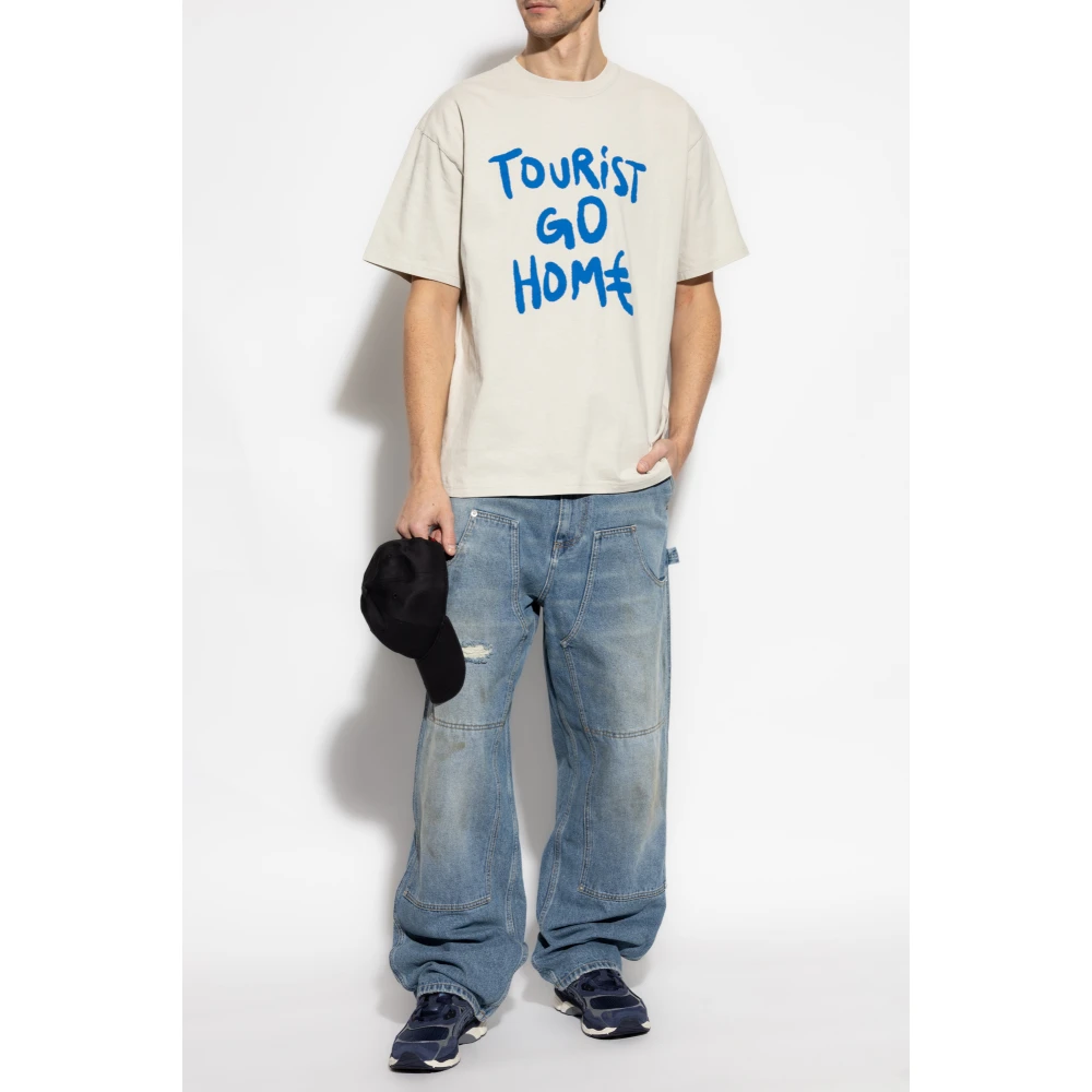44 Label Group Katoenen T-shirt Gray Heren