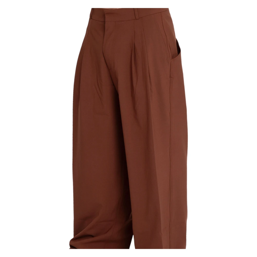 Bonsai Super Losse Wollen Broek in Glanzend Gember Brown Heren