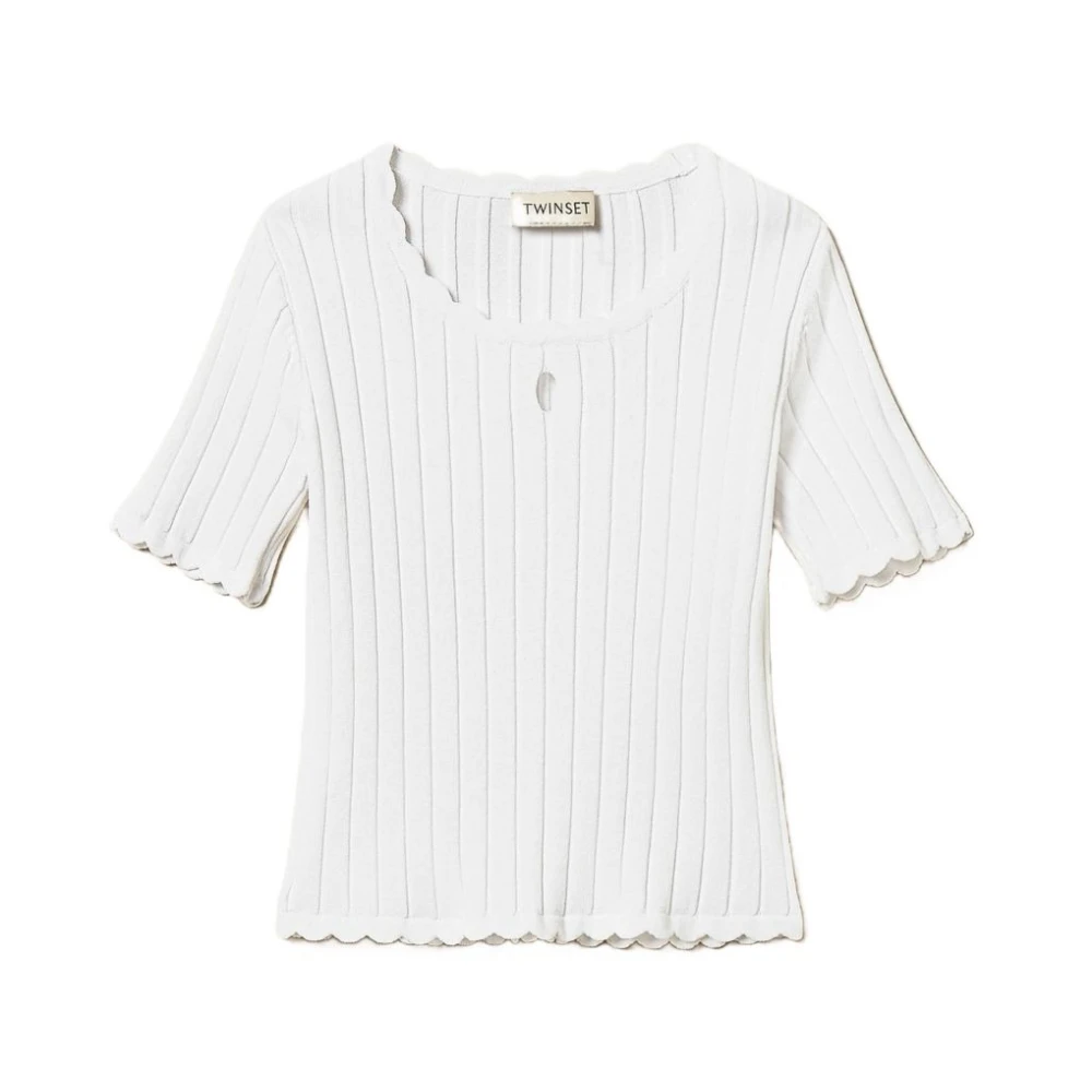 Twinset Unisex Kids White Kids Knitwear, 14 Y, T-Shirts And Polos