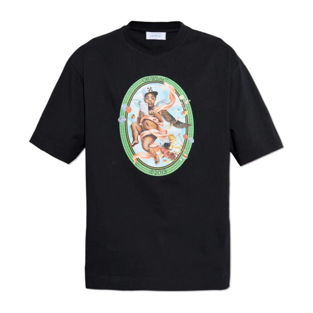 Off White Bedrukt T-shirt Black Heren