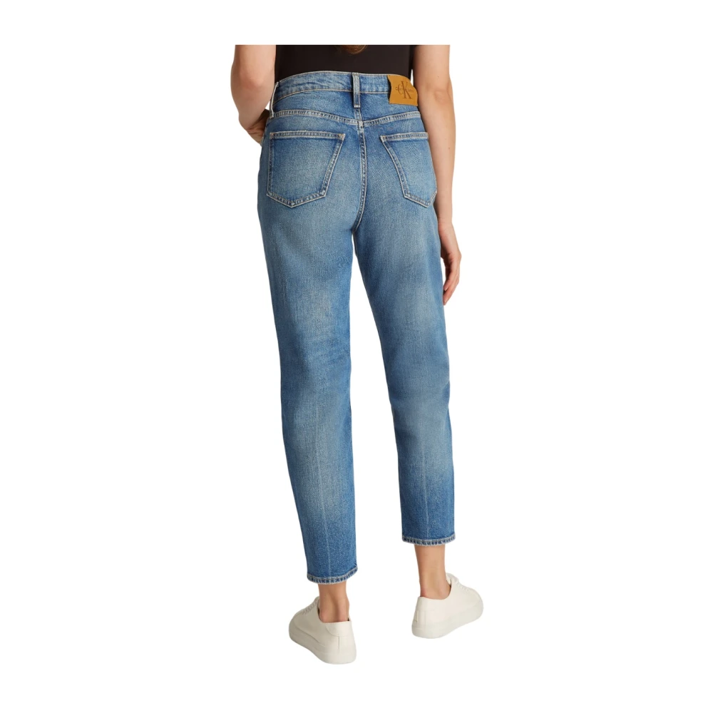 Calvin Klein Blauwe Mom Fit Tapered Leg Jeans Blue Dames