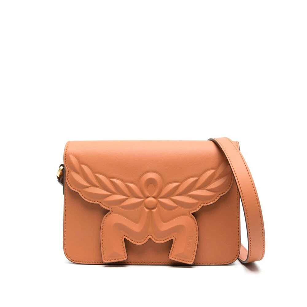 MCM Cognac Leren Schoudertas Brown Dames