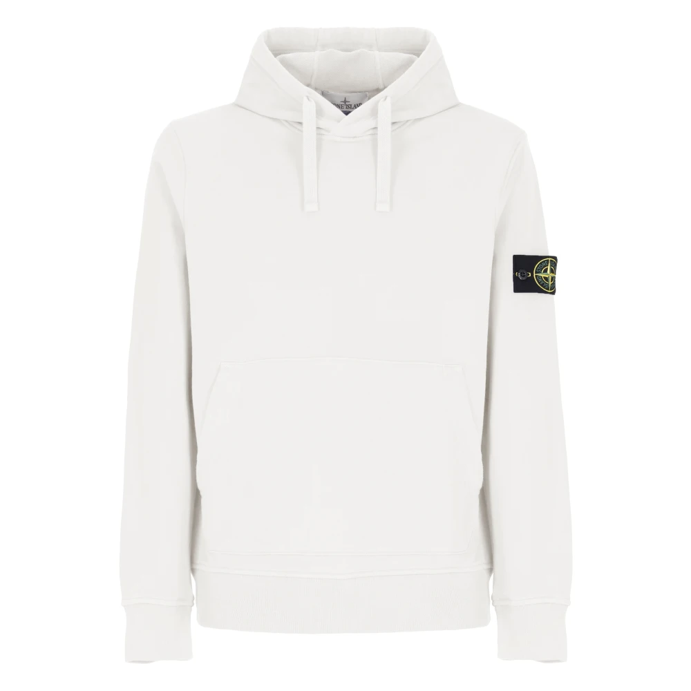 Stone Island Witte Katoenen Hoodie met Logopatch White Heren