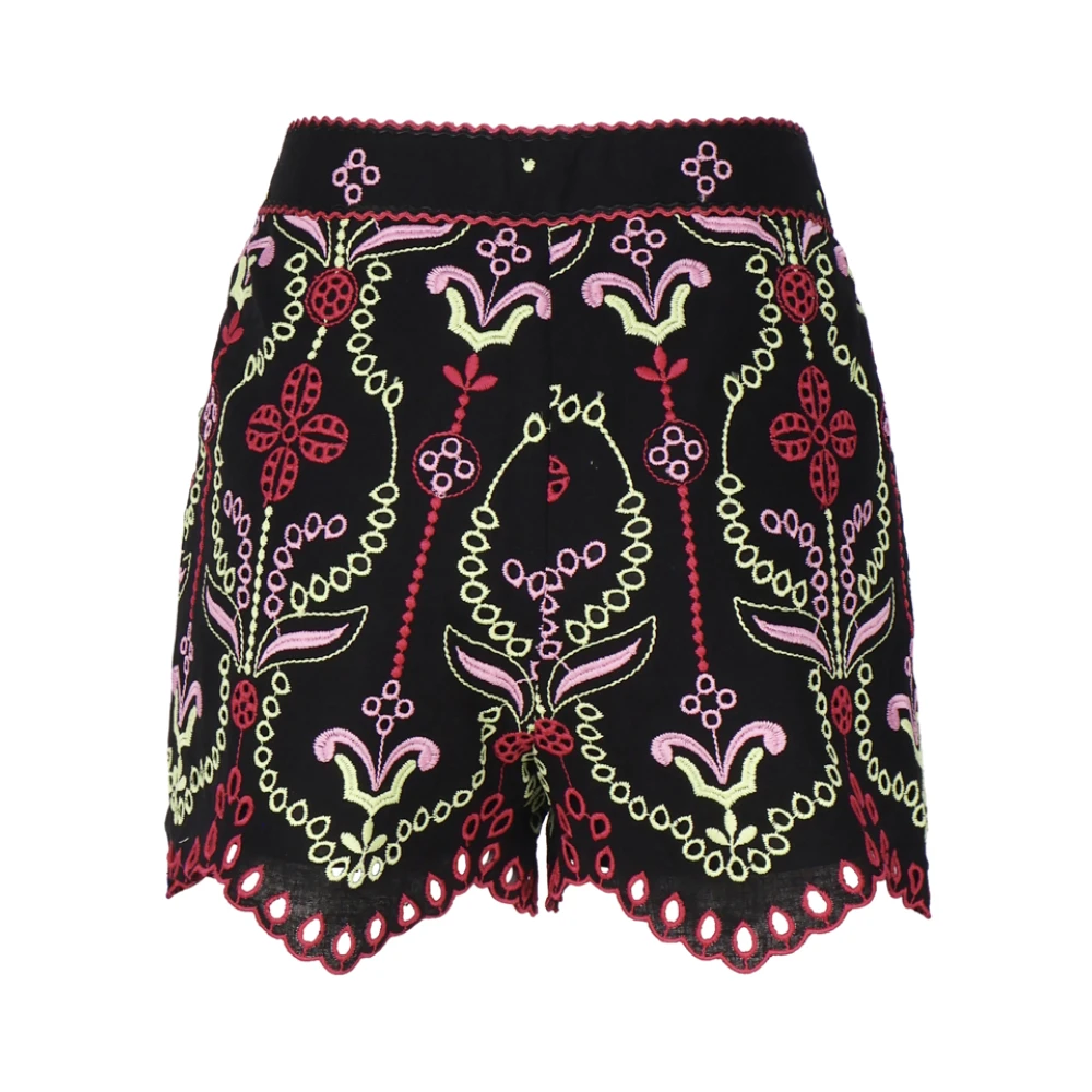 Charo Ruiz Ibiza Bloemen Geometrische Katoen Linnen Shorts Multicolor Dames