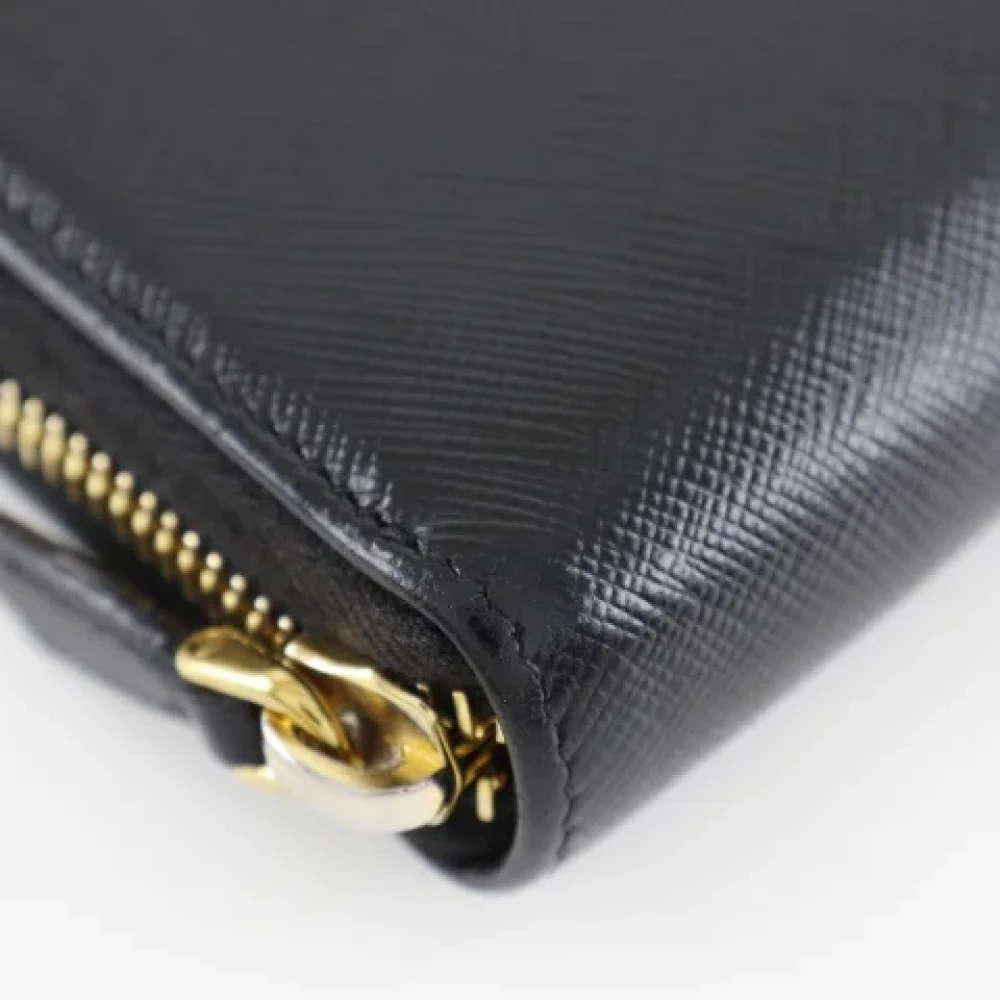 Prada Vintage Pre-owned Leather wallets Black Dames