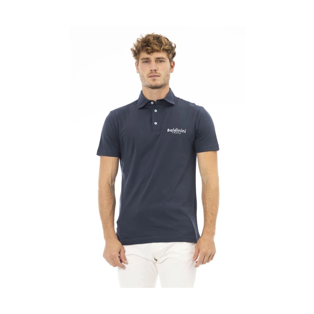 Baldinini Chique Blauw Geborduurd Logo Polo Blue Heren