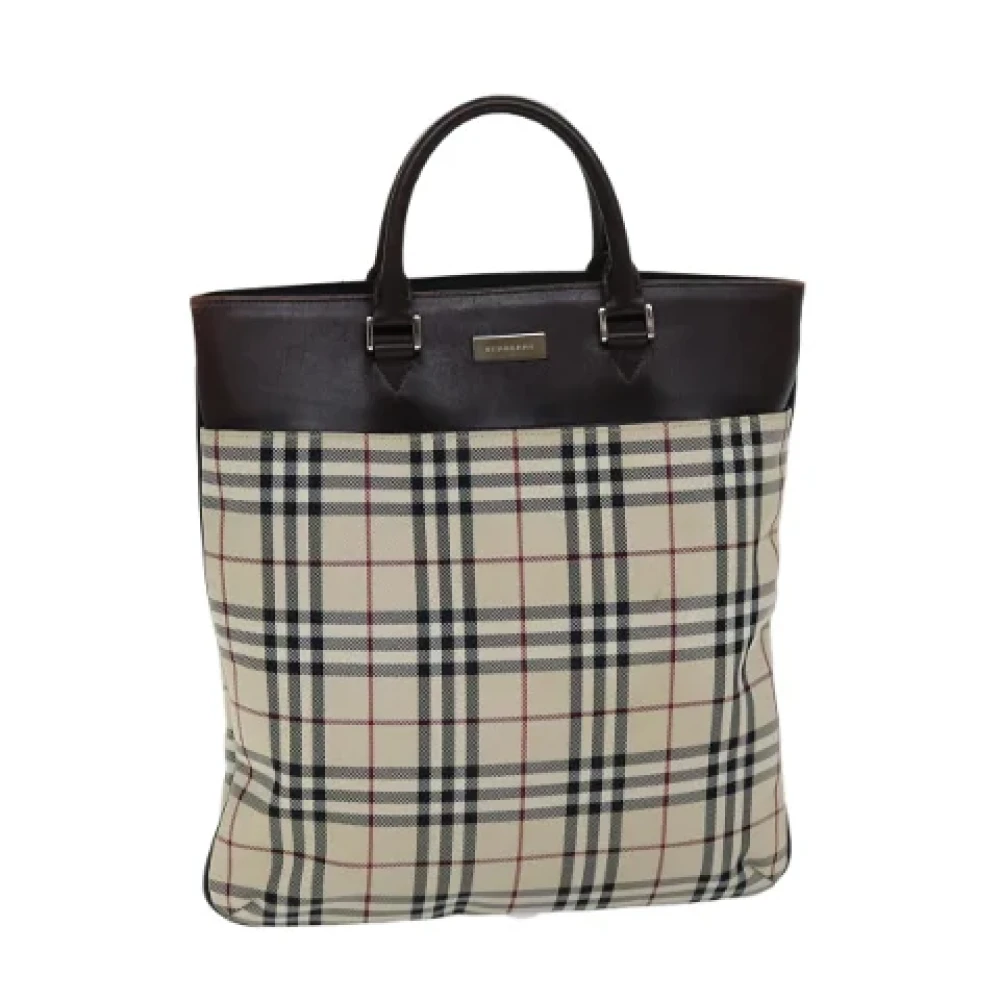 Burberry Vintage Pre-owned Canvas handbags Beige Dames