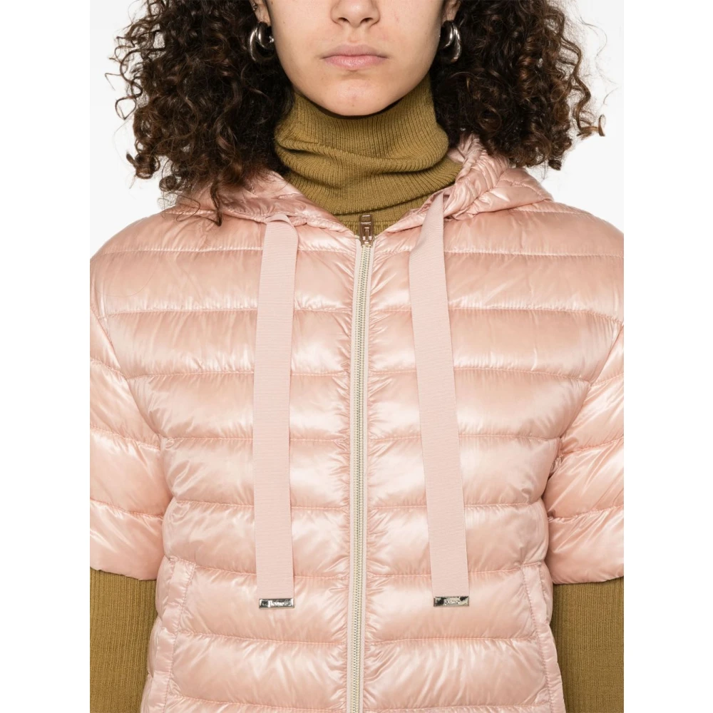 Herno Short Sleeve Puffer Jacket Pink Dames