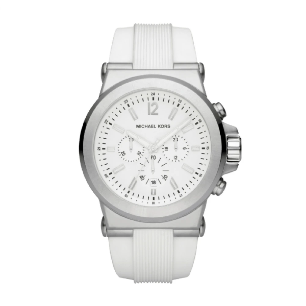 Michael Kors Vit Silikon Kvarts Herrklocka White, Herr